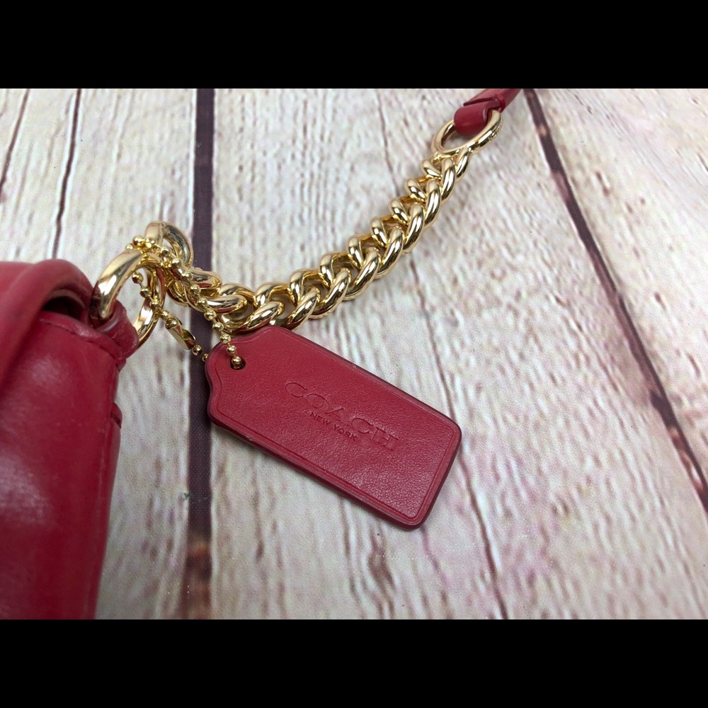 Authentic Red Coach Crossover Purse - Picture 4 of 8